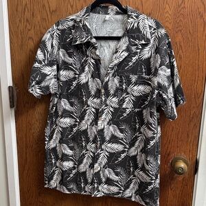 Tropical Leaf Print Men's Shirt